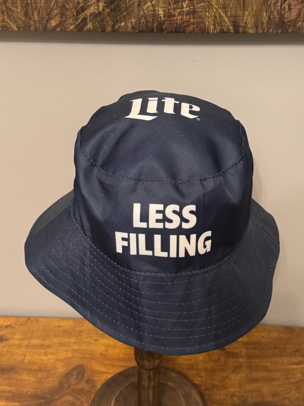 Miller Lite Reversible Bucket Hat‎ Great Taste Less Filling Beer Promo Cap